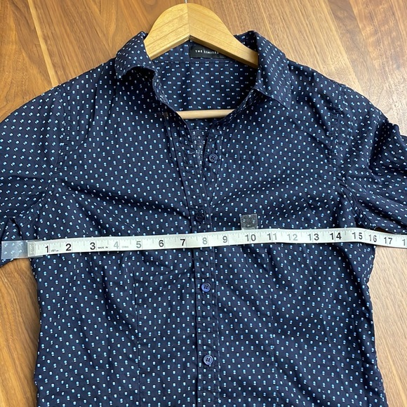 The Limited XS Navy Pattern Cotton Blouse - Picture 2 of 4